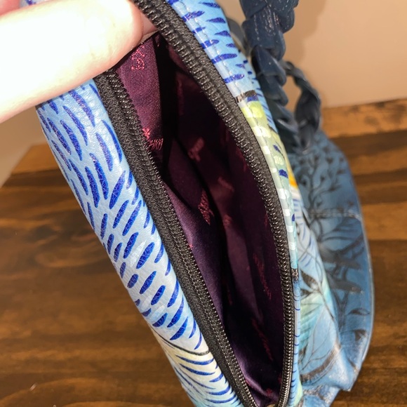 Anuschka Hand Painted Leather A Starry Night Purse w Matching Wallet - Picture 4 of 10